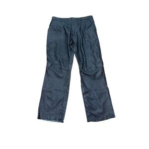 L.A. Leather Mens Genuine Leather‎ Pants Black Pleated Size 38